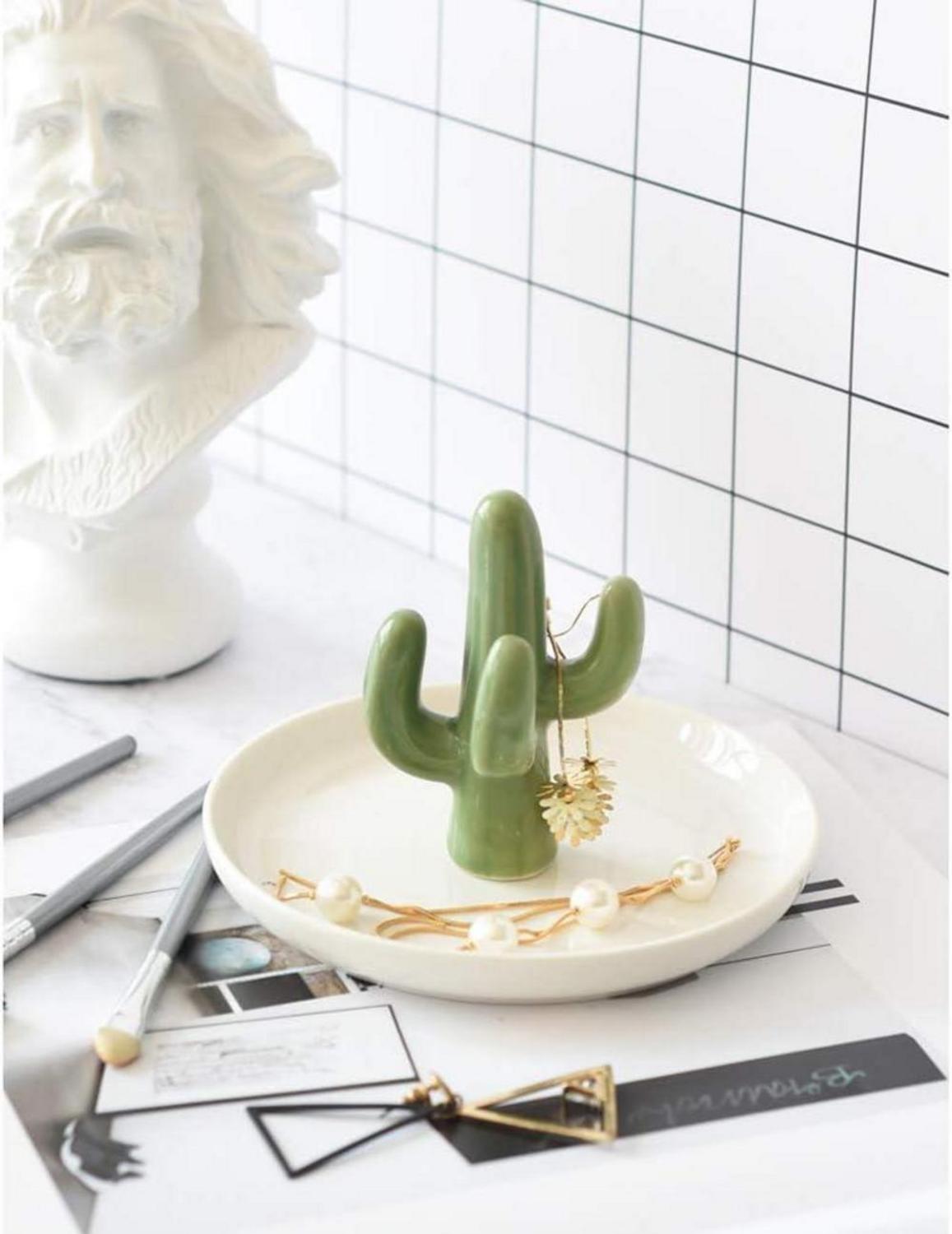 Kaktus Ringhalter Keramik Schmuckschale Wohnkultur Aesthetic Geburtstagsgeschenk