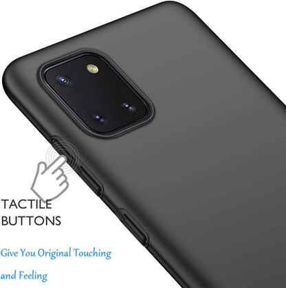Hülle für Samsung Note 10 Lite Ultra Dünn FeinMatt Schwarz