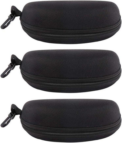 3 Stück Sonnenbrille Brillenetui Hartschale Reißverschluss Gürtelclip