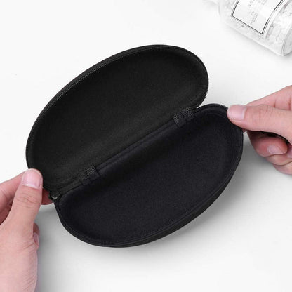 3er Set Schwarze Sonnenbrillenetuis mit Reißverschluss Hartschale & Gürtelclip