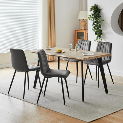 Samt Esszimmerstühle 2er Set Grau – Bequeme Polsterstühle