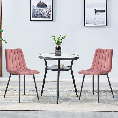 Samt Esszimmerstühle Set 2 - Rosa Küche Wohnzimmer Stühle