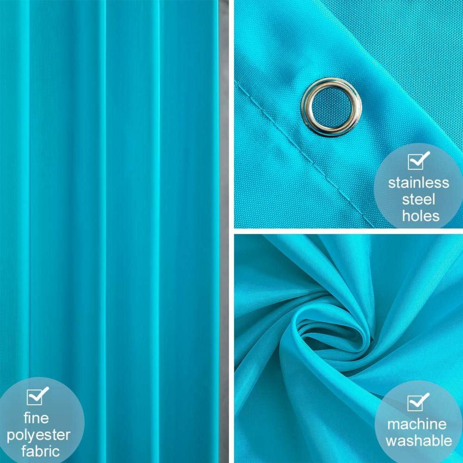 Schmaler Duschvorhang Eck Dusche Badewanne Polyester Textil Aqua 85x180