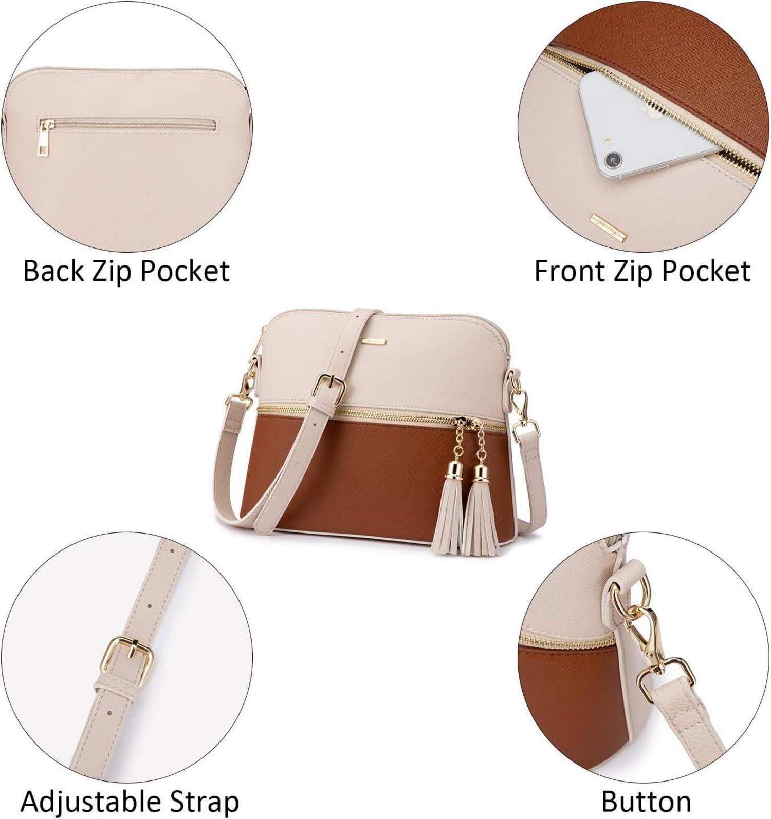 LOVEVOOK Damen Handtasche Set groß Leder Schultertasche 3-teilig