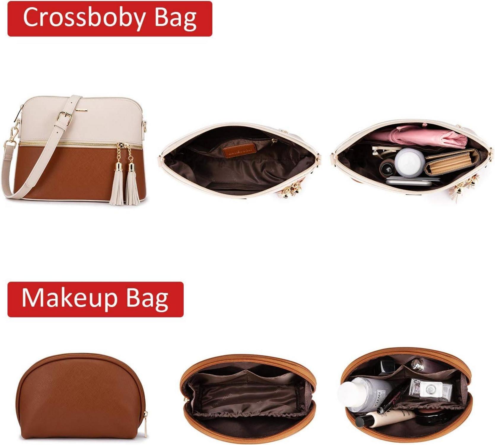 Große Handtasche Damen 3-teiliges Set Schultertasche Leder