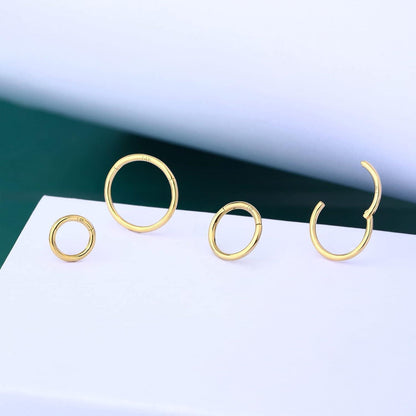 14K Gold Scharnier Clicker Ring für Lippe, Nase, Helix, Septum