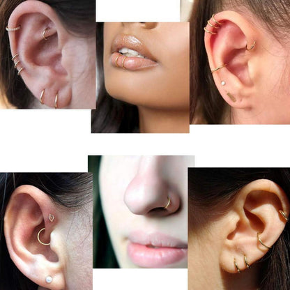 14K Gold Scharnier Clicker Ring für Lippe, Nase, Helix, Septum
