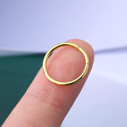 14K Gold Scharnier Clicker Ring für Lippe, Nase, Helix, Septum