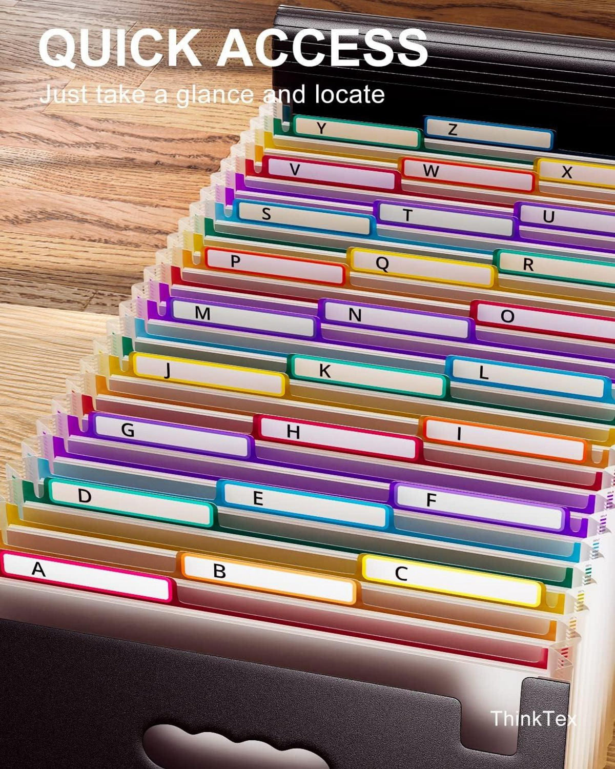 Dokumentenmappe A4 26 Fächer Bunte Sortiermappe Organizer