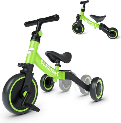 5-in-1 Kinder Laufrad Dreirad Lauffahrrad Laufhilfe - Grün