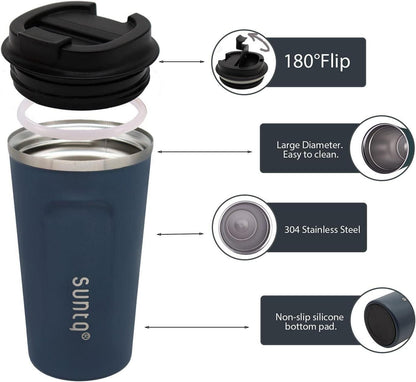 Kaffeebecher to go Edelstahl Thermobecher Doppelwand Isoliert 380ml