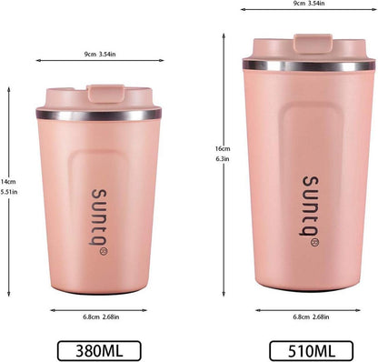 SUNTQ Edelstahl Thermobecher to go Isoliert 510ml Koral Rosa