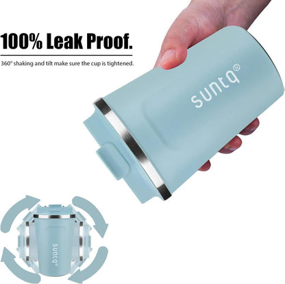 SUNTQ Thermobecher Kaffeebecher to go Edelstahl Auslaufsicher 510ml Himmel Blau