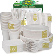 Umweltfreundliches Einweggeschirr Set für 50 Personen - 400-teilig