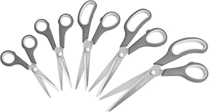 KUONIIY Scheren Set 5-teilig Rostfreier Stahl Soft-Grip-Löcher Konvexes Schneiden