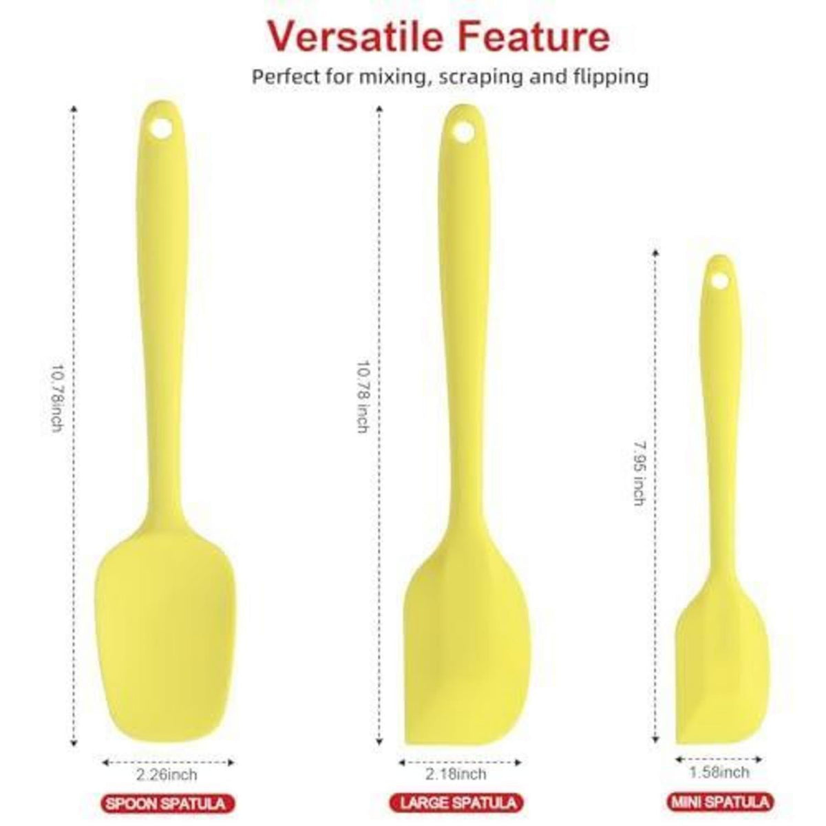 Silikon Spachtel Set – Hitzebeständig & Hygienisch – Macaron Gelb