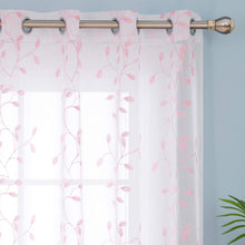Deconovo Vorhänge 2er Set Mädchen mit Ösen 138x140 Weiß Rosa