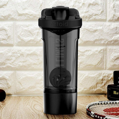 Motivationaler Sportmixer 720ml Shaker mit Sieb Spiralkugel 200ml