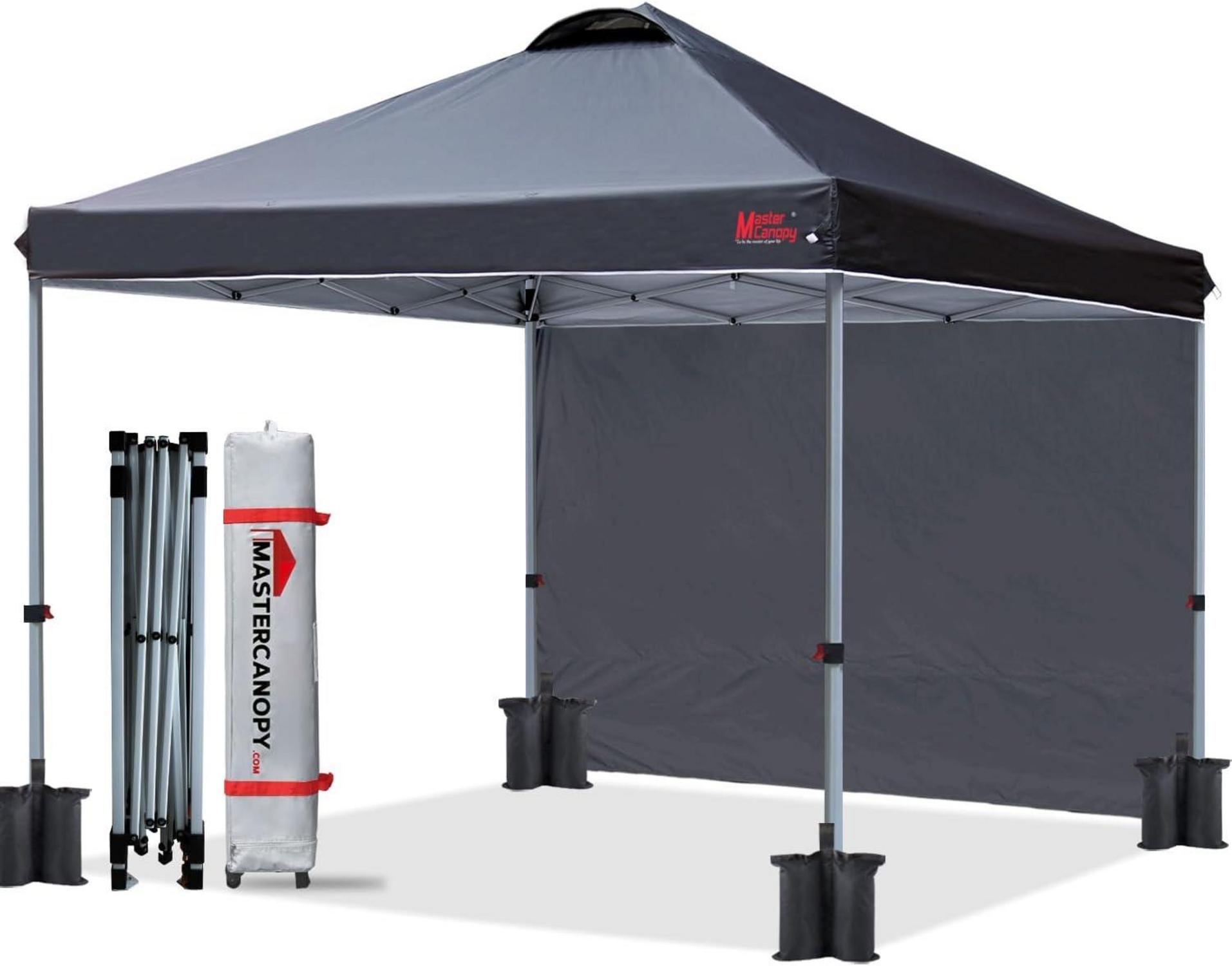 Pop up Pavillon 2,5x2,5m mit Seitenwand Schwarz