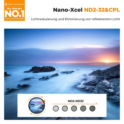 82mm K&F Concept ND CPL Filter Multiresistentes Glas 5