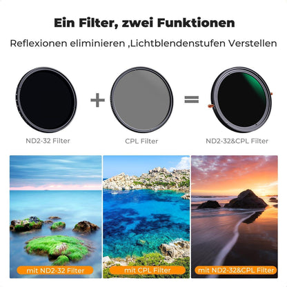 Variabler ND & CPL Filter 2-in-1 für 49mm Objektive