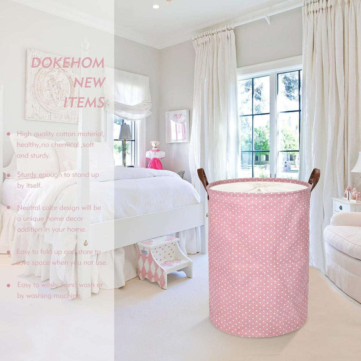 DOKEHOM 24-Inches Verdickte Faltbare Runde Lagerung