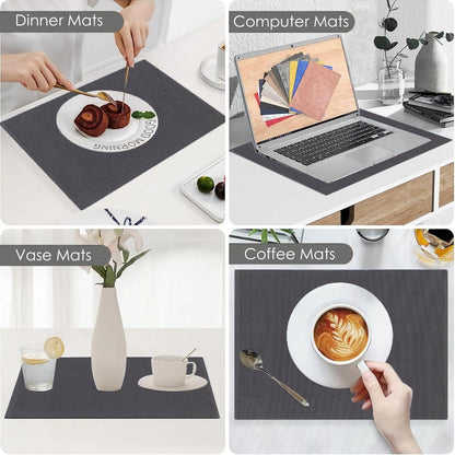Dinner Table Mat 6er-Set Gerippte Baumwolle Esstischsets 49x33