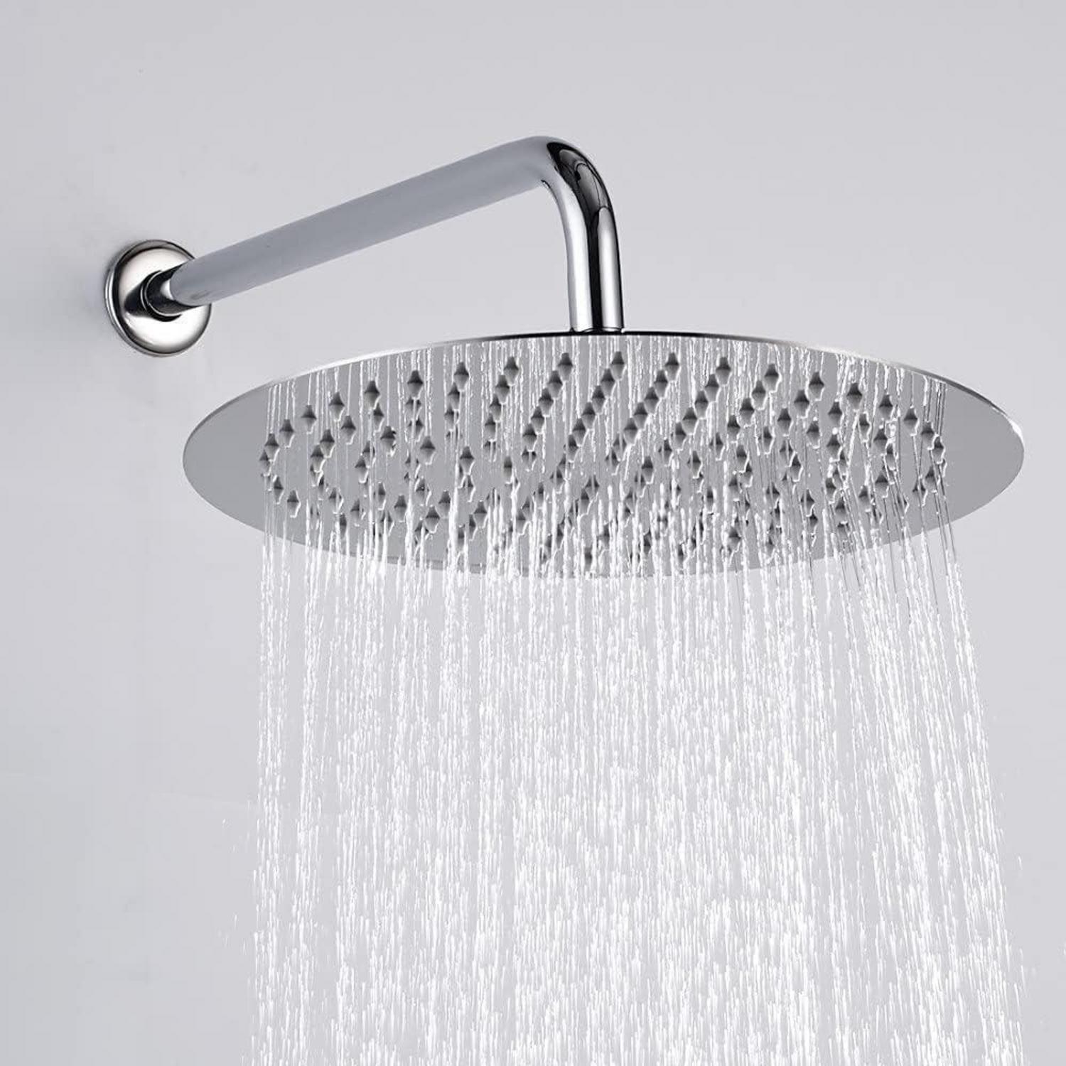 12 Zoll Regendusche Duschkopf Edelstahl Anti-Kalk-Düsen Rund