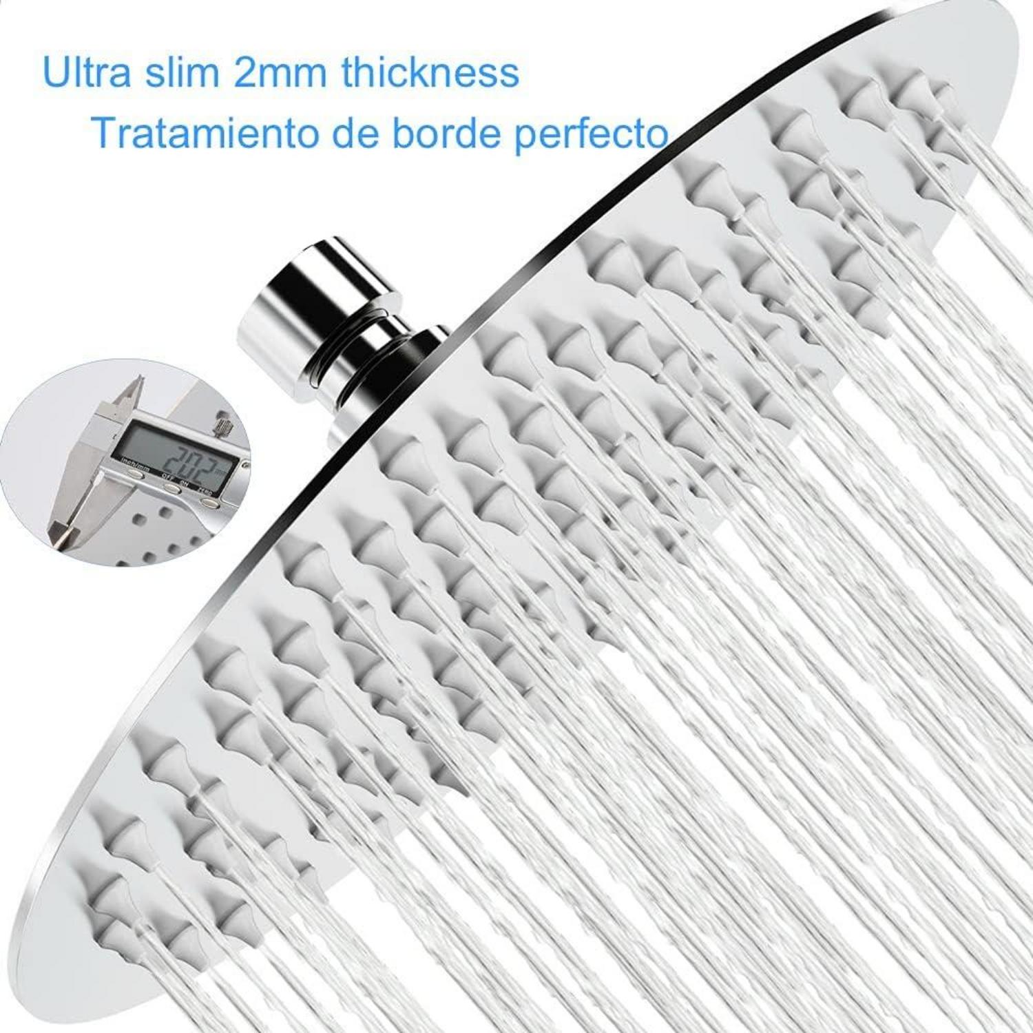 20cm Regendusche Duschkopf Edelstahl AISI304 Rund Anti-Kalk-Düsen