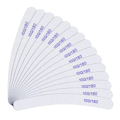 15er Pack Nagelfeilen 100/180 Grit Doppelseitig Einweg für Gelnägel