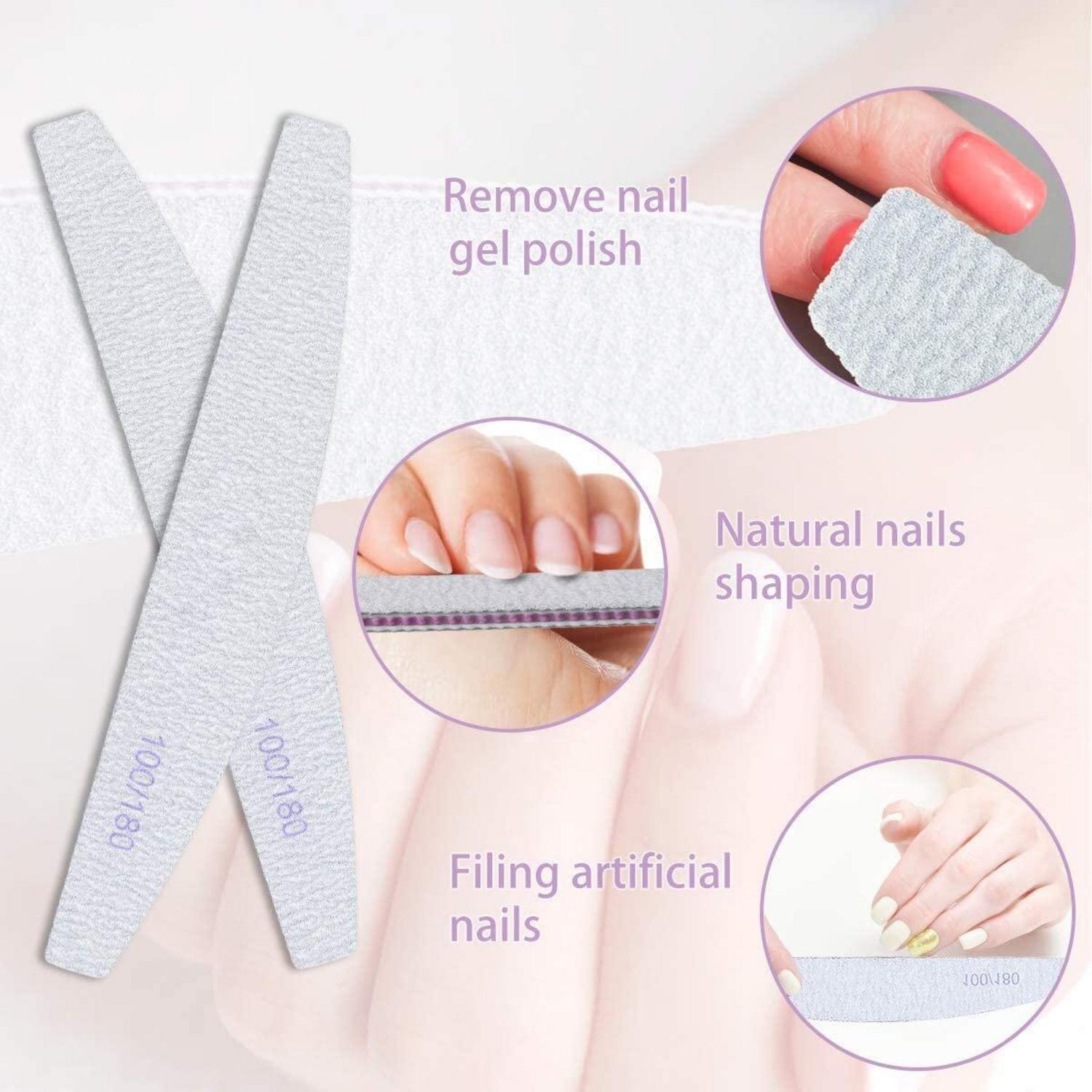 Professionelle Nagelfeilen Set 16 Stück 100/180 waschbar weiB