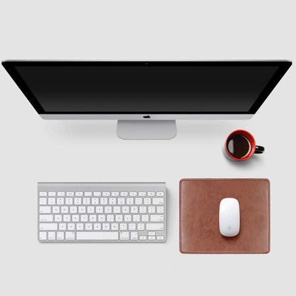 Leder Mousepad Gaming Office rutschfest 24x20cm Braun
