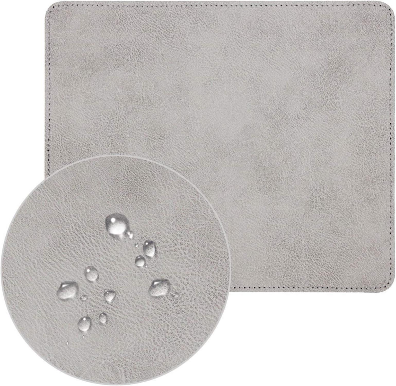 PU Leder Mauspad Wasserabweisend Rutschfest Grau 24x20x0,3cm