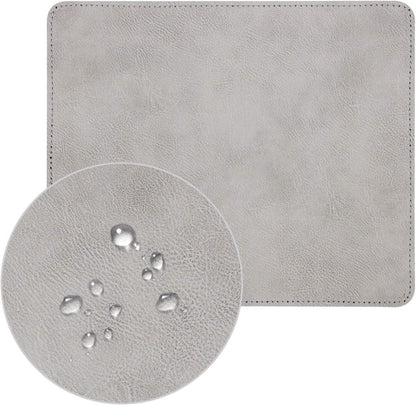 PU Leder Mauspad Wasserabweisend Rutschfest Grau 24x20x0,3cm