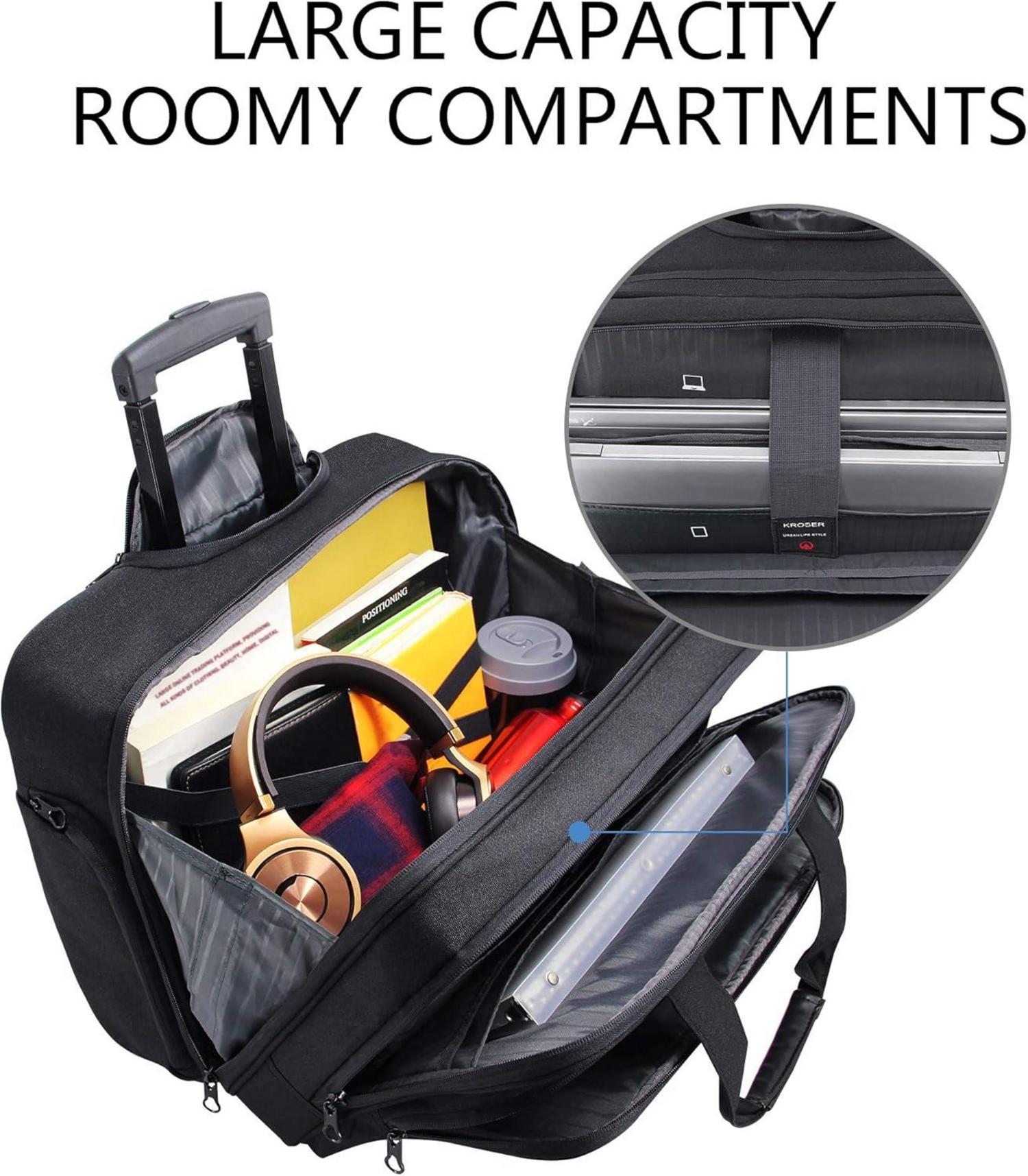 KROSER Trolley Business Rolling Case 17,3 Zoll Laptop wasserdicht RFID