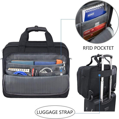 KROSER Trolley Business Handgepäck Koffer Rolling Case wasserdichte Übernacht-Rolltasche RFID für Reisen Männer Frauen Schwarz