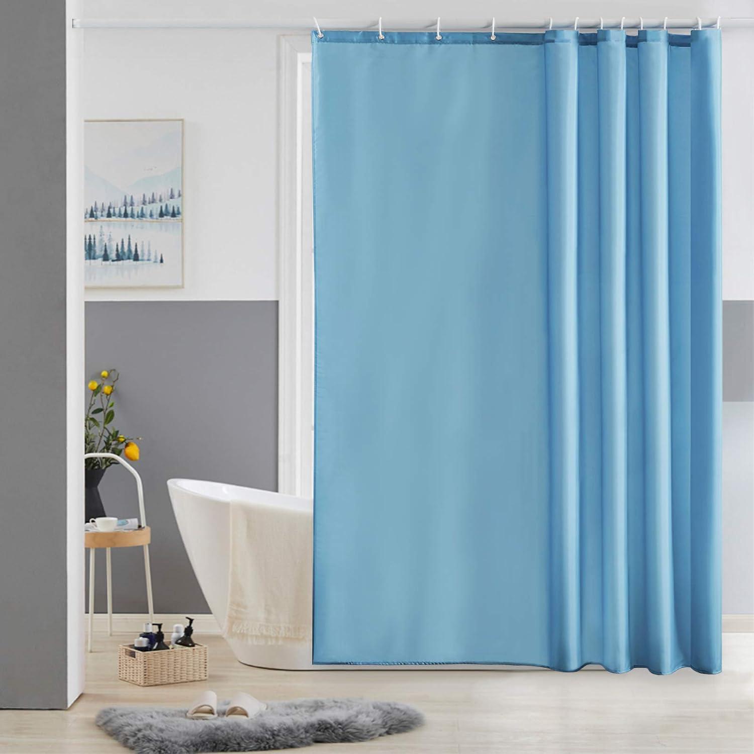 Duschvorhang Polyester Hellblau schimmelresistent wasserabweisend