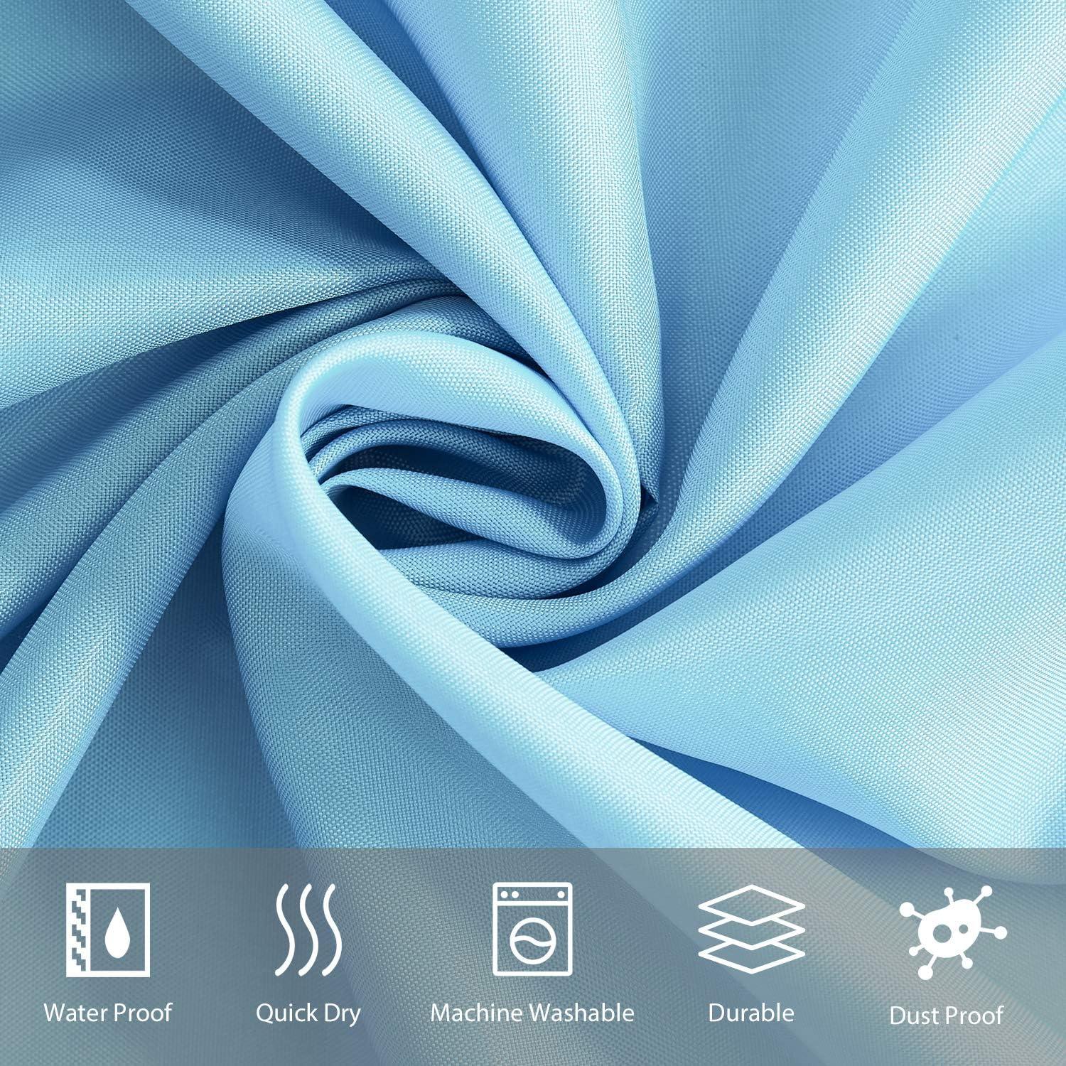 Duschvorhang 180x180 Hellblau Polyester wasserabweisend mit