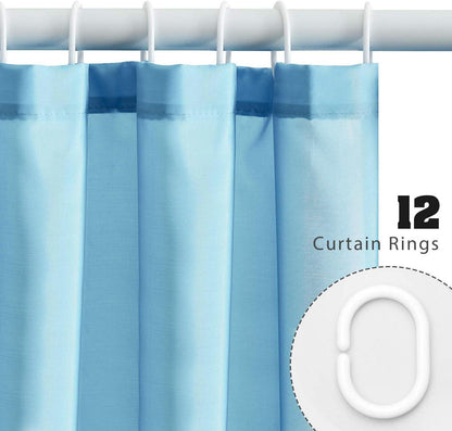 Hellblauer Furlinic Duschvorhang 180x180 Polyester Stoff wasserabweisend