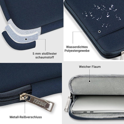 TECOOL Laptop Tasche MacBook Air Pro 13 14 Hülle M1 M2 M3 13,3 Zoll Blau
