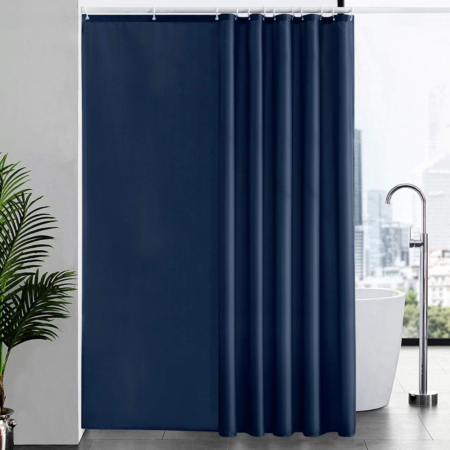 Extra Langer Duschvorhang Anti-Schimmel Textil Blickdicht Blau