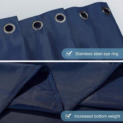 Extra Langer Duschvorhang Anti-Schimmel Textil Blickdicht Blau