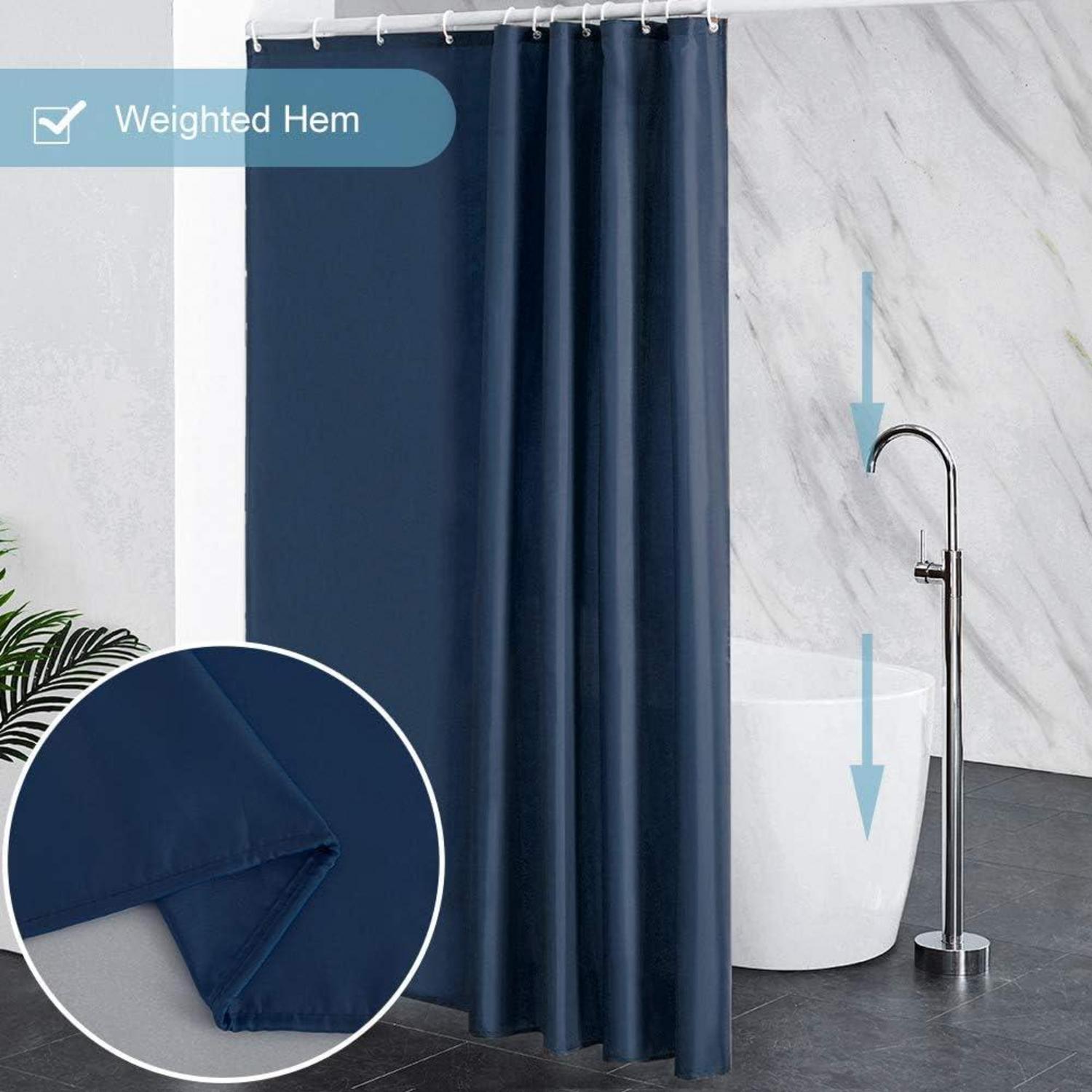Duschvorhang Überlänge Anti-schimmel Polyester Dunkelblau 200x240cm