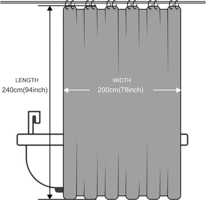 Duschvorhang Überlänge Anti-schimmel Dunkelblau 200x240cm Polyester