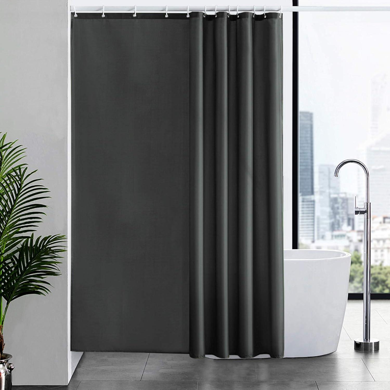 Textiler Duschvorhang Wasserdicht Dunkelgrau 180x210 mit Ringen