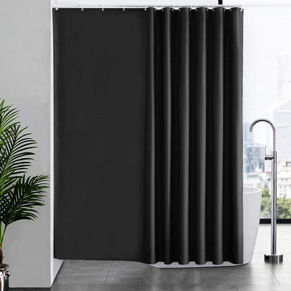 Duschvorhang Überlänge Antibakteriell Wasserdicht Schwarz 244x200cm