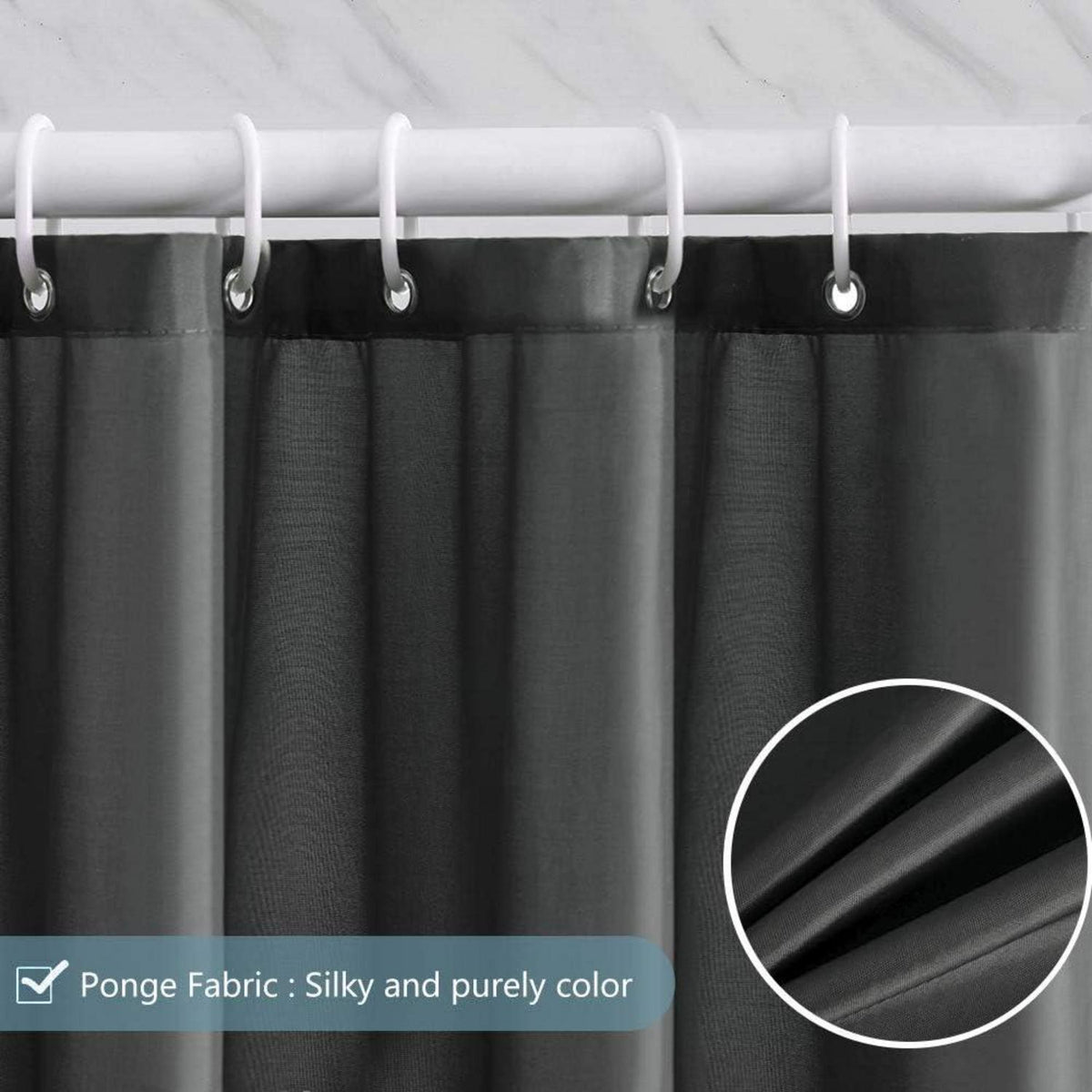 Badvorhang Duschvorhang Überlänge Anti-Schimmel Textil Wasserdicht