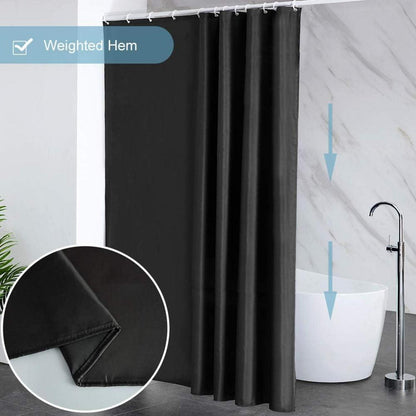 Extra Großer Duschvorhang Anti-Schimmel Schwarz 200x240cm Stoff