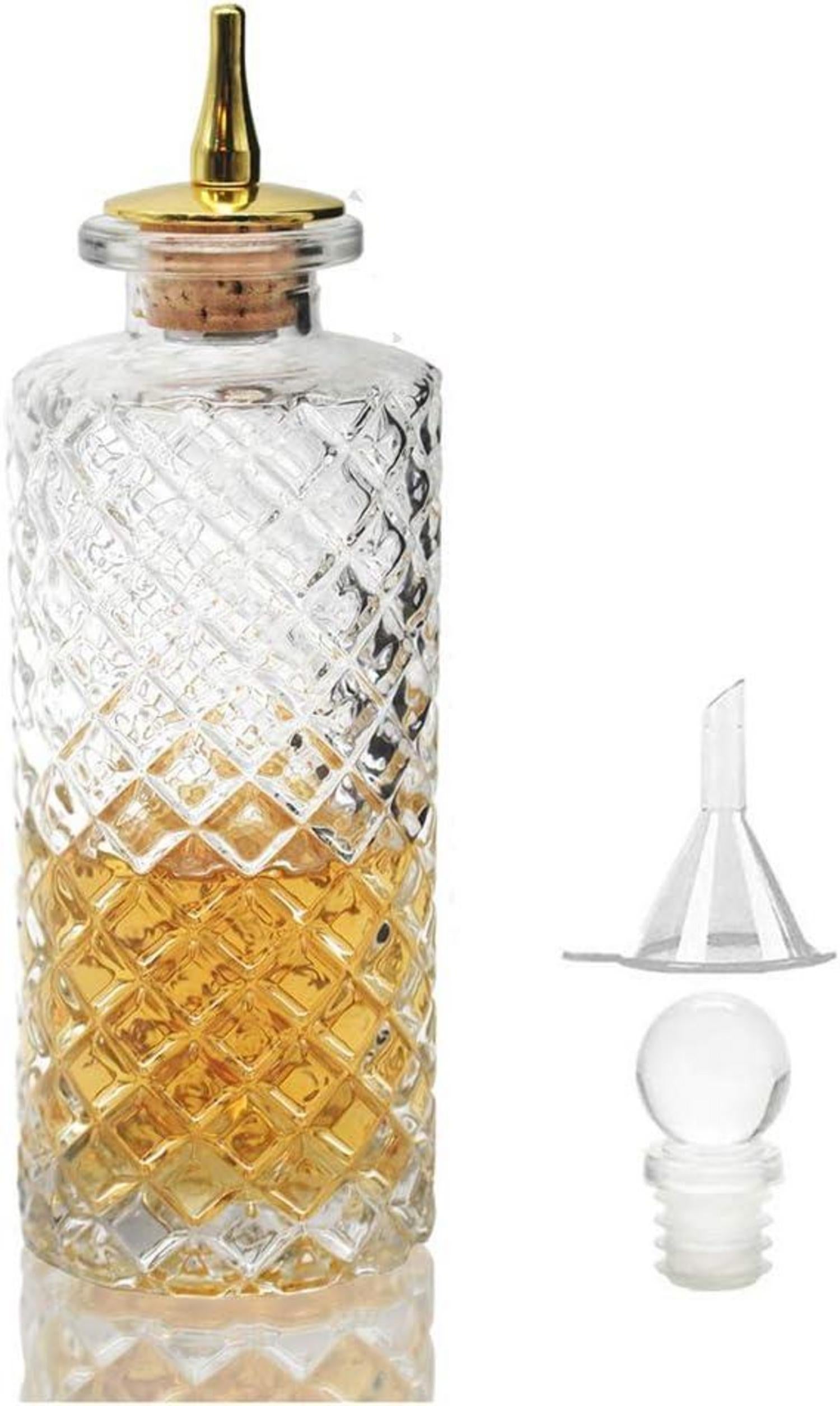 Bitters Bottle 170ml Diamant-Glasflasche Cocktails Zinklegierung