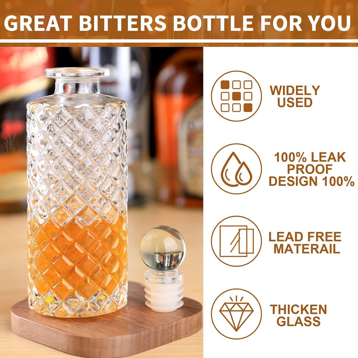 Bitters Bottle Dasher Barware 170ml Glas Armaturenbrett Zinklegierung